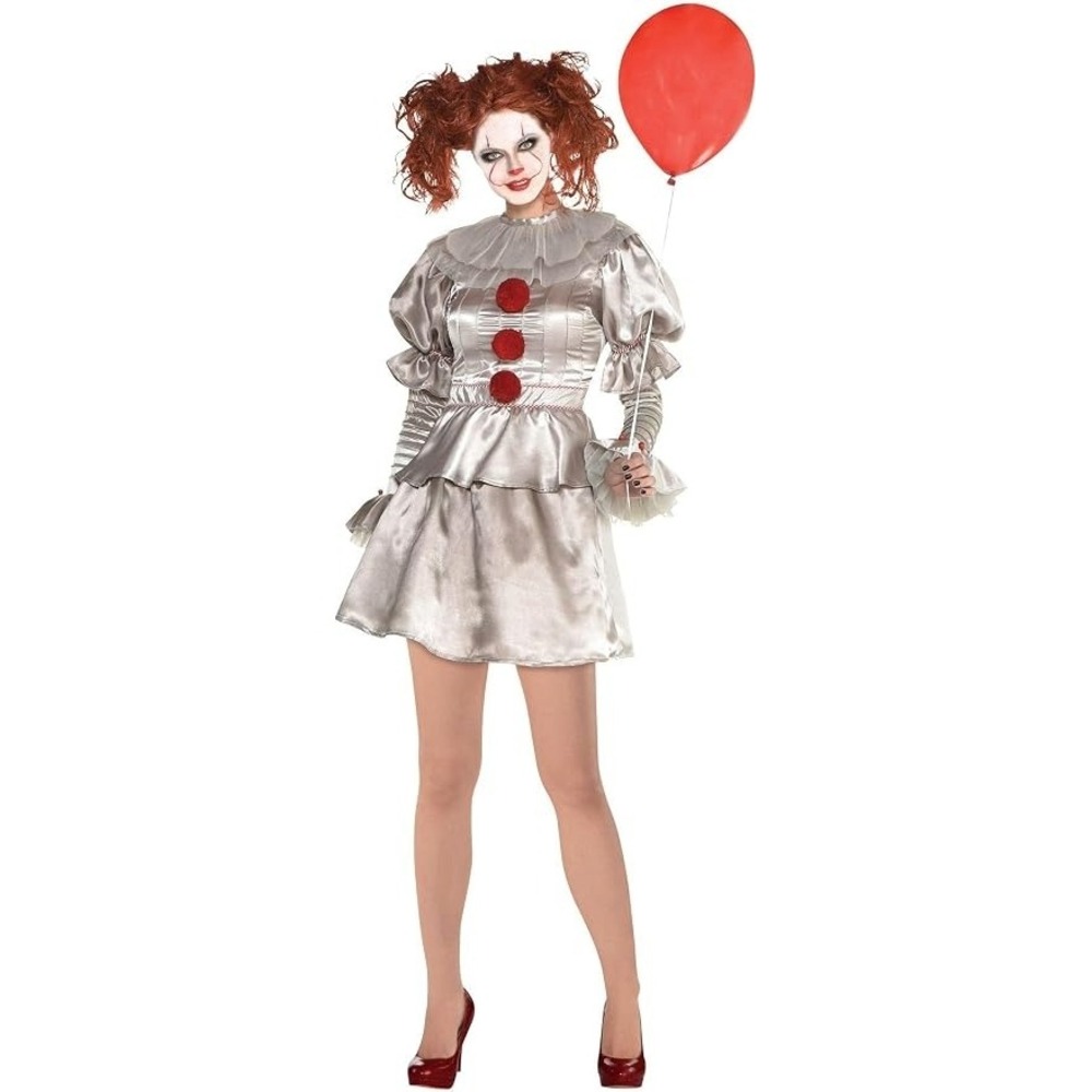 IT Pennywise Clown Adult Women's Large Dress Costume